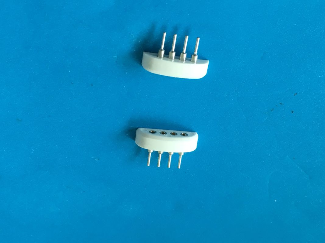 Pin Round Female Pin Header 2.0mm Pitch 4 Pin Single Row Tin Plated White Color